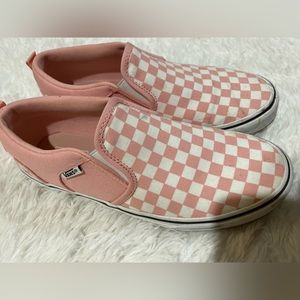 Women’s pink checkered vans